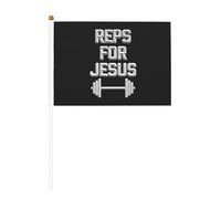 Bandiera da sventolare a mano bifacciale "Reps For Jesus", 5,5x8,2 pollici
