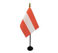 BANDIERA DA TAVOLO AUSTRIA 15x10cm punta dorata - PICCOLA BANDIERINA AUSTRIACA 10 x 15 cm - AZ FLAG
