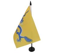 BANDIERA DA TAVOLO DRAGO CINESE 21x14cm - PICCOLA BANDIERINA DRAGO DI CINA 14 x 21 cm - AZ FLAG