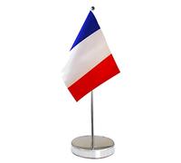 Bandiera da Tavolo Francia 9 "x 6" - Set di Piccola Bandiere Francese Comprende Pennone e Base