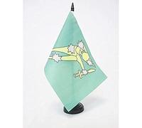 BANDIERA DA TAVOLO IRLANDA STARRY PLOUGH VERDE 21x14cm - PICCOLA BANDIERINA IRISH REPUBLICAN MOVEMENT 14 x 21 cm - AZ FLAG