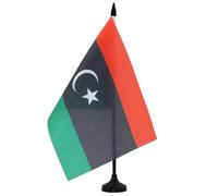 BANDIERA DA TAVOLO LIBIA 21x14cm - PICCOLA BANDIERINA LIBICA 14 x 21 cm - AZ FLAG