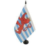 BANDIERA DA TAVOLO LUSSEMBURGO CIVILE 21x14cm - PICCOLA BANDIERINA LUSSEMBURGHESE CON LEONE 14 x 21 cm - AZ FLAG