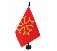 BANDIERA DA TAVOLO MIDI-PIRENEI - OCCITANIA 21x14cm - PICCOLA BANDIERINA MIDI-PYRÉNÉES - OCCITANIE IN FRANCIA 14 x 21 cm - AZ FLAG