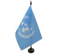 BANDIERA DA TAVOLO ONU 21x14cm - PICCOLA BANDIERINA ORGANIZZAZIONE DELLE NAZIONI UNITE 14 x 21 cm - AZ FLAG