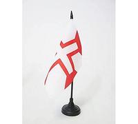 BANDIERA DA TAVOLO ORDINE MILITARE DEL CRISTO 15x15cm - PICCOLA BANDIERINA TEMPLARI PORTOGHESI 15 x 15 cm - AZ FLAG