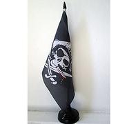 BANDIERA DA TAVOLO PIRATA SCIABOLA 21x14cm - PICCOLA BANDIERINA DEI PIRATI - TESCHIO 14 x 21 cm - AZ FLAG