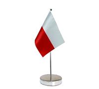 Bandiera da tavolo Polonia 22,9 x 15,2 cm - Espositore con bandiera della Polonia, include base in acciaio inossidabile e asta regolabile