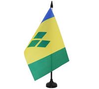BANDIERA DA TAVOLO SAINT VINCENT E GRENADINE 21x14cm - PICCOLA BANDIERINA CARAIBE 14 x 21 cm - AZ FLAG