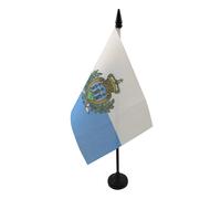 AZ FLAG Bandiera Da Tavolo San Marino 15X10Cm - Piccola Bandierina Sammarinese 10 X 15 Cm