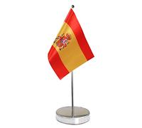 Bandiera da Tavolo Spagna 9 "x 6" - Set di Piccola Bandiere Spagnolo Comprende Pennone e Base
