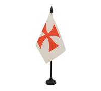 BANDIERA DA TAVOLO TEMPLARI ORDINE DEL TEMPIO 15x10cm - PICCOLA BANDIERINA GONFALONE BAUSSANT 10 x 15 cm - AZ FLAG