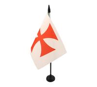 BANDIERA DA TAVOLO TEMPLARI ORDINE DEL TEMPIO 21x14cm - PICCOLA BANDIERINA GONFALONE BAUSSANT 14 x 21 cm - AZ FLAG