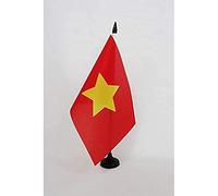 BANDIERA DA TAVOLO VIETNAM DEL NORD 1945-1955 21x14cm - PICCOLA BANDIERINA VIET MINH 14 x 21 cm - AZ FLAG