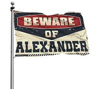 Bandiera da uomo con scritta "Beware Of Alexander", divertente decorazione per la casa da uomo (60 x 90 cm)