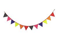 Bandiera d'autunno, Confezione da 12 bandierine in tessuto con stampa arcobaleno, 3,2 m, multicolore, decorazione for feste(No079)