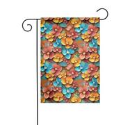 Bandiera Decorativa 3D Flowers Doppia Faccia Striscione Resistente Alle Intemperie Decorazioni Da Esterno Per Strada Fattoria Estate 12X18 Inch