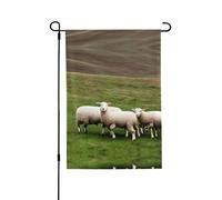 Bandiera decorativa a doppia faccia con agnelli e pecore, 71 x 102 cm, per tutte le stagioni, per esterni, veranda, giardino