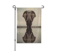 Bandiera decorativa a doppia faccia con l'elefante sul fiume, perfetta per interni ed esterni, disponibile in due misure