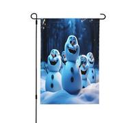 Bandiera decorativa a doppio lato con pupazzo di neve felice di Natale, striscione da giardino, perfetto per interni ed esterni, disponibile in due misure
