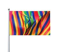 Bandiera decorativa a righe arcobaleno da 9 x 1,5 m su un solo lato, da appendere in balconi all'aperto e al coperto del prato