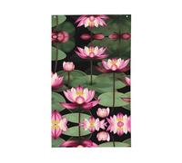 Bandiera decorativa asiatica con fiore di lotu per tutte le stagioni, stampa su un solo lato, per interni ed esterni, display trasparente