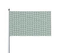 Bandiera decorativa atomica geometrica retrò moderna di metà secolo, 3x5 piedi, bandiera in poliestere monofacciale con occhielli in metallo, benvenuto alle feste