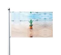 Bandiera decorativa con ananas sul mare, 9,6 x 1,5 m, con occhielli, adatta per interni ed esterni