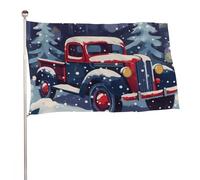Bandiera decorativa con camion in neve, 61 x 88,9 cm, stampa su entrambi i lati, bandiera decorativa da giardino, non sbiadisce, con occhielli in ottone, sfondo fotografico da appendere, per interni