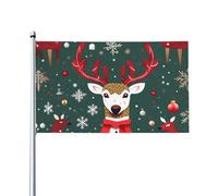 Bandiera decorativa con cervo natalizio su un lato, da 9 x 1,5 m, da appendere nei balconi del prato all'aperto e al coperto