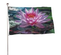 Bandiera decorativa con ninfea e luce e ombra, 119,4 x 177,8 cm, stampa su entrambi i lati, bandiera decorativa da giardino, non sbiadisce, con occhielli in ottone, sfondo fotografico da appendere per