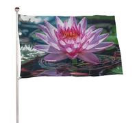 Bandiera decorativa con ninfea e luce e ombra, 152,4 x 243,8 cm, stampa su entrambi i lati, bandiera decorativa da giardino, non sbiadisce, con occhielli in ottone da appendere, sfondo fotografico per