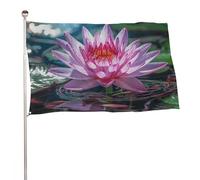 Bandiera decorativa con ninfea e luce e ombra, 61 x 88,9 cm, stampa su entrambi i lati, bandiera decorativa da giardino, non sbiadisce, con occhielli in ottone da appendere, sfondo fotografico per