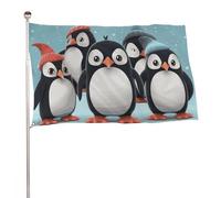 Bandiera decorativa con pinguini, 152,4 x 243,8 cm, stampa su entrambi i lati, bandiera decorativa da giardino, non sbiadisce, con occhielli in ottone da appendere, sfondo fotografico per interni ed
