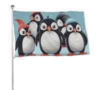 Bandiera decorativa con pinguini, 89 x 150 cm, stampa su entrambi i lati, bandiera decorativa da giardino, non sbiadisce, con occhielli in ottone da appendere, sfondo fotografico per interni ed