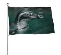 Bandiera decorativa con pinguino nell'acqua, 119,4 x 177,8 cm, stampa su entrambi i lati, bandiera decorativa da giardino, non sbiadisce, con occhielli in ottone, sfondo fotografico da appendere per