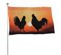 Bandiera decorativa con polli animali, 89 x 150 cm, stampa su entrambi i lati, bandiera decorativa da giardino, non sbiadisce, con occhielli in ottone, sfondo fotografico da appendere, per interni ed