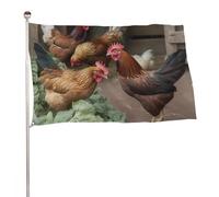 Bandiera decorativa con polli da fattoria, 61 x 88,9 cm, stampa su entrambi i lati, bandiera decorativa da giardino, non sbiadisce, con occhielli in ottone, sfondo fotografico da appendere, per