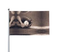 Bandiera decorativa con stampa di baseball e guanto, per interni ed esterni, adatta da appendere in giardino, veranda o soggiorno (asta non inclusa)