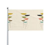 Bandiera decorativa con stampa moderna di metà secolo, per interni ed esterni, adatta da appendere in giardino, veranda o soggiorno (asta non inclusa)