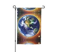 Bandiera decorativa Cosmic Earth Garden 30,5 x 45,7 cm, 100% fibra di poliestere, tessuto spesso, universale per tutte le stagioni