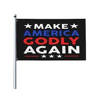 Bandiera decorativa cristiana patriottica Jesus Make America 2023 Godly Again con 2 occhielli in metallo, a asta, 3x5 piedi, per esterni