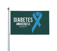 Bandiera decorativa da 3 x 5 piedi per il mese di sensibilizzazione sul diabete di novembre, bandiera bifacciale per esterni/interni