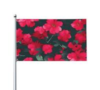Bandiera decorativa da 9 x 1,5 m, con stampa floreale rossa e rosa, da appendere in balconi esterni e interni