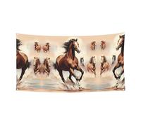 Bandiera decorativa da appendere con cavallo marrone rampante - (oversize 178 x 88,9 cm) festa di Natale, festa di compleanno banner festivo,
