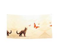 Bandiera decorativa da appendere con gatto magico - (oversize 178 x 88,9 cm) festa di Natale, festa di compleanno banner festivo,
