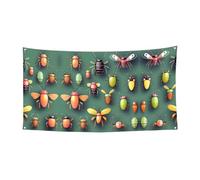 Bandiera decorativa da appendere con stampa dell'atlante degli insetti - 178 x 88,9 cm