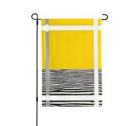 Bandiera decorativa da esterno resistente alle intemperie, con stampa giallo senape e nera, a doppio strato, ideale per cortile, giardino, veranda, patio e terrazza.