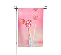 Bandiera decorativa da giardino colorata con lecca-lecca, 30,5 x 45,7 cm, antirughe e anti-sbiadimento, adatta per giardino, cortile, prato, balcone