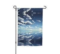 Bandiera decorativa da giardino con cielo blu e nuvole bianche, 30,5 x 45,7 cm, antirughe e anti-sbiadimento, adatta per giardino, cortile, prato, balcone